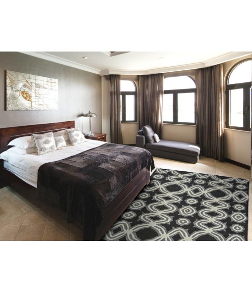 Feizy Ella BLACK 6498460F 5 ft. X 8 ft. Rectangle Rug