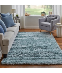 Feizy Indochine 4550F LIGHT AQUA Area Rug 8 ft. X 8 ft. Round