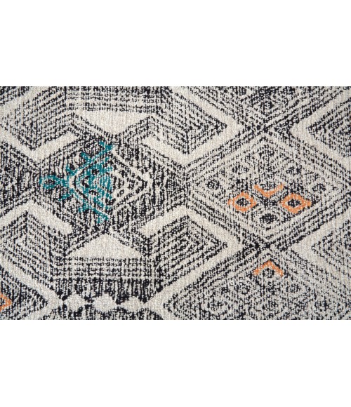 ARAZAD Rug Feizy ARAZAD 8479F IN BLACK/TANGERINE 8' x 8' Round Area Rug