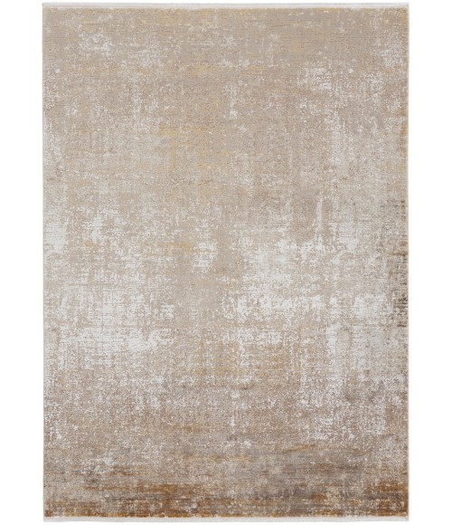 Feizy Cadiz Gradient Watercolor Rug, Taupe/Gold/Ivory, 7ft-9in x 11ft Area Rug