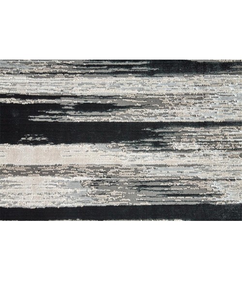 Micah Area Rug Feizy Micah Industrial Abstract, Black/Silver/Gray, 12' x 18' Area Rug