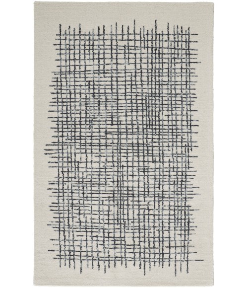 Feizy Maddox Modern Tufted Architectural Area Rug, Ivory/Graphite Gray, 8ft x 10ft