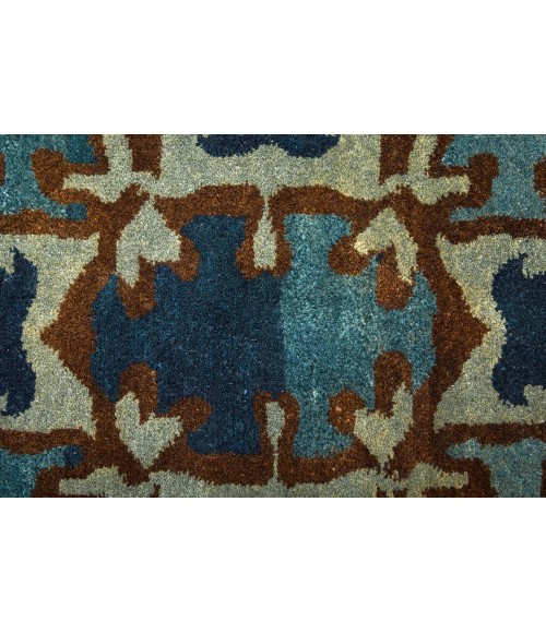 Amzad Area Rug Feizy Amzad Craftsman Ikat, Blue/Gray/Tan, 4' x 6' Accent Rug