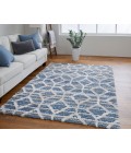 Feizy Mynka Bohemian & Eclectic Diamond, Blue/Ivory, 10' x 14' Area Rug