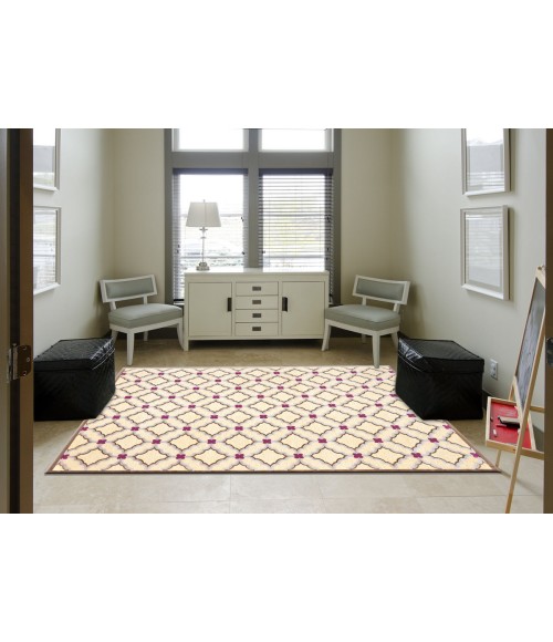 Feizy Saphir Rubus Mid-Century Modern Geometric, Tan/Brown/Purple, 9'-8" x 12'-7" Area Rug