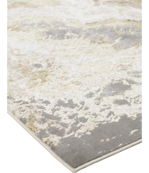 Aura Area Rug Feizy Aura Industrial Abstract, Ivory/Silver/Gold, 12' x 18' Area Rug