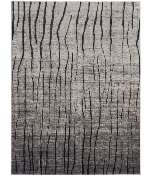 Feizy Kano Industrial Abstract, Gray/Black/Taupe, 8'-9" x 8'-9" Round Rug