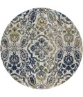 Brixton Area Rug Feizy Brixton Cottage Floral & Botanical, Ivory/Blue/Green, 8' x 8' Round Rug