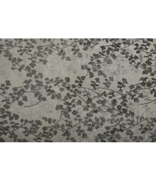 Feizy Bella Casual Floral & Botanical, Gray/Silver/Taupe, 2'-6" x 8' Runner