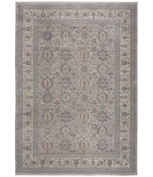 Feizy Marquette Rustic Persian Farmhouse Area Rug, Gray/Blue/Rust, 7ft-10in x 9ft-10in