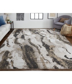 Feizy Vancouver 39FGF CHARCOAL/BEIGE Area Rug 6 ft. 7 in. X 9 ft. 6 in. Rectangle