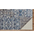 Feizy Milton Bohemian & Eclectic Ikat, Blue/Ivory/Black, 8'-9" x 8'-9" Round Rug