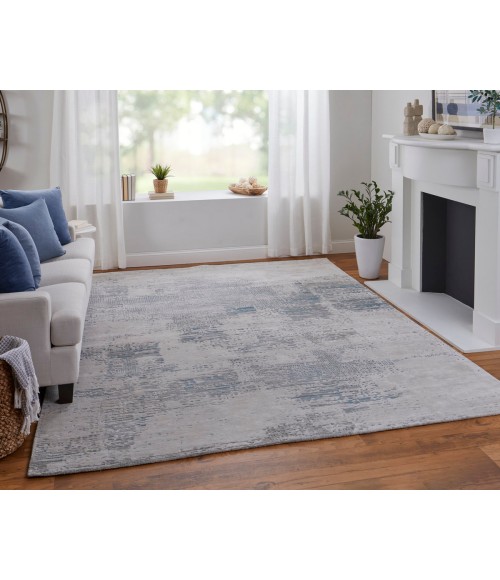 Feizy Zarah Bohemian & Eclectic Abstract, Gray/Taupe/Blue, 10' x 14' Area Rug