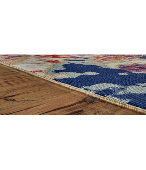 Feizy Torina Classic Abstract, Blue/Purple/Gold, 9'-6" x 12'-7" Area Rug