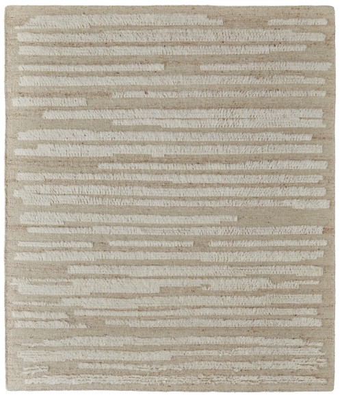 Feizy Ashby Scandinavian Stripes, White/Tan, 2'-6" x 8' Runner
