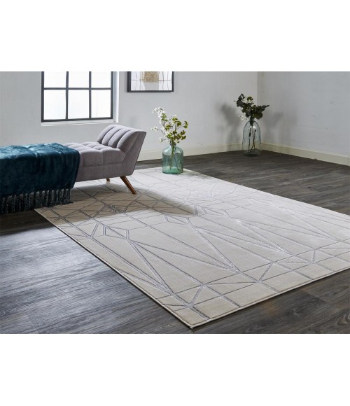Feizy Micah IVORY/SILVER Rug 6943045F 5 ft. X 7 ft. Rectangle - Rugs Town Feizy Micah IVORY/SILVER 6943045F 5 ft. X 7 ft. Rectangle Rug