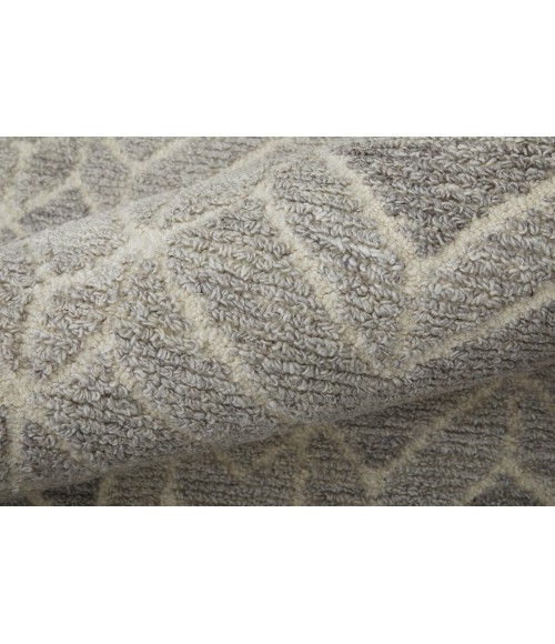 Asher Area Rug Feizy Asher Industrial Geometric, Taupe/Gray/Ivory, 9' x 12' Area Rug