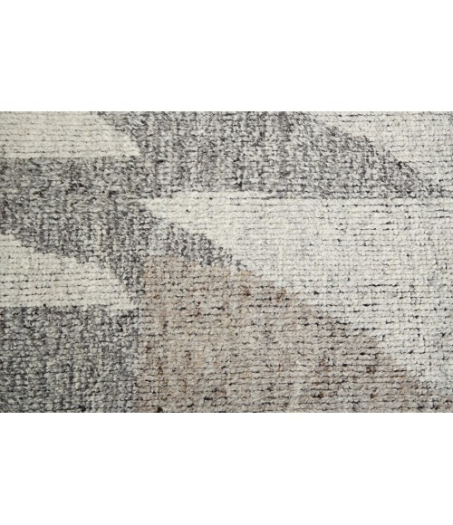 Feizy Alford Minimalist Eyelash Wool Rug, Silver Gray/Tuape, 11ft-6in x 15ft Area Rug