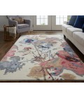 Dafney Area Rug Feizy Dafney Casual Floral & Botanical, Blue/Pink/Gray, 2' x 3' Accent Rug