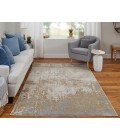 Feizy Aura Luxury & Glam Abstract, Ivory/Brown/Gray, 5' x 8' Area Rug