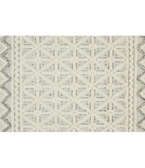 Anica Area Rug Feizy Anica Moroccan Wool Rug w/Diamond Lines, Ivory/Chambray Blue, 5ft x 8ft Area Rug
