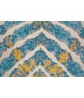 Feizy Keats Casual Abstract, Blue/Ivory/Yellow, 8'-9" x 8'-9" Round Rug
