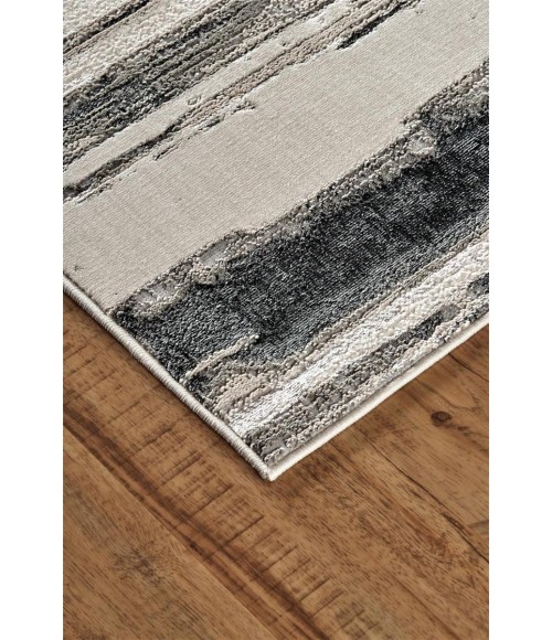 Feizy Micah Industrial Abstract, Silver/Gray/Black, 3'-11" x 6' Accent Rug