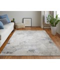 Feizy Prasad Casual Watercolor, Ivory/Gray, 8' x 11' Area Rug