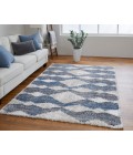 Feizy Mynka Bohemian & Eclectic Diamond, Ivory/Gray/Blue, 2' x 3' Accent Rug