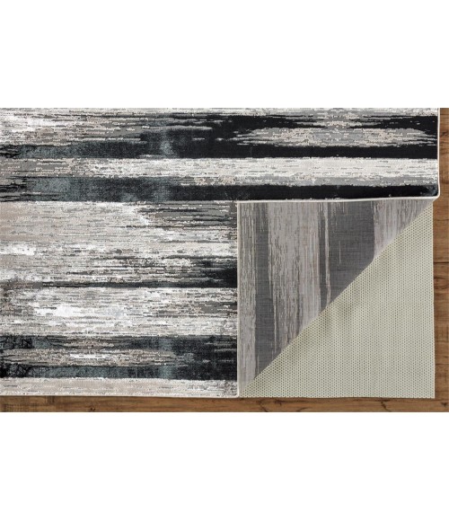 Micah Area Rug Feizy Micah Industrial Abstract, Black/Silver/Gray, 12' x 18' Area Rug