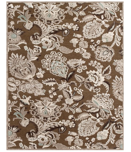 Saphir Zam Area Rug Feizy Saphir Zam Craftsman Floral & Botanical, Brown/Tan/Gray, 2'-6" x 8' Runner