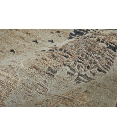 Feizy Zarah Bohemian & Eclectic Abstract, Brown/Tan/Black, 3'-6" x 5'-6" Accent Rug