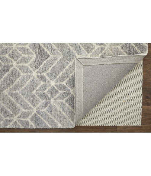 Asher Area Rug Feizy Asher Industrial Geometric, Taupe/Gray/Ivory, 9' x 12' Area Rug