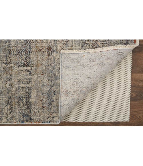 Kaia Area Rug Feizy Kaia Rustic Distressed, Tan/Ivory/Blue, 2'-6" x 10' Runner