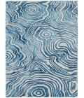 Lorrain Area Rug Feizy Lorrain Bohemian & Eclectic Abstract, Blue/Ivory, 10' x 10' Round Rug