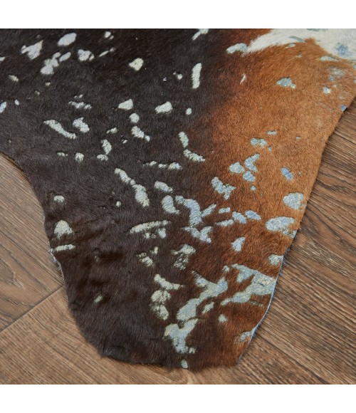 Feizy Ellyse Cabin & Lodge Animal Print, Blue/Brown, Large Shaped Rug