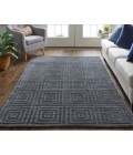 Feizy Redford Minimal Viscose Rug, Charcoal Gray/Gray, 3'-6" x 5'-6" Area Rug