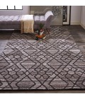 Asher Area Rug Feizy Asher Scandinavian Geometric, Taupe/Black/Gray, 9' x 12' Area Rug