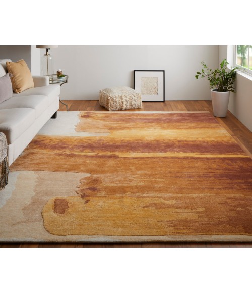 Feizy Anya Industrial Abstract, Red/Orange/Ivory, 10' x 14' Area Rug