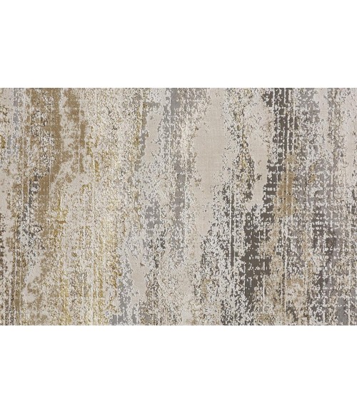 Aura Area Rug Feizy Aura Industrial Abstract, Gold/Gray/Ivory, 3'-11" x 6' Accent Rug