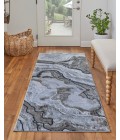 Gaspar Area Rug Feizy Gaspar Industrial Abstract, Taupe/Gray/Blue, 2'-10" x 8' Runner