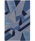Feizy Nash Farmhouse Geometric, Blue/Silver, 10' x 14' Area Rug