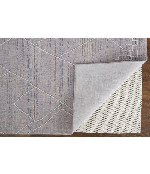 Feizy Francisco Moroccan Linear Rug, Gray/Ivory, 9' x 12' Area Rug