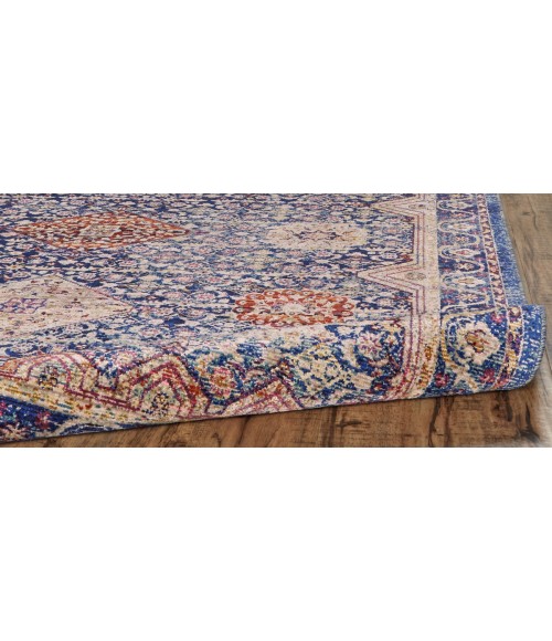 Feizy Torina Classic Oriental, Blue/Red/Gold, 9'-6" x 12'-7" Area Rug