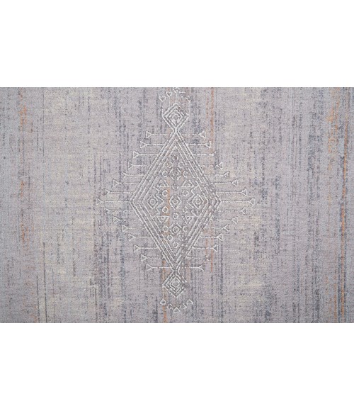 Feizy Francisco Casual Geometric, Gray/Ivory/Orange, 2'-10" x 8' Runner