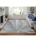 Feizy Brighton Casual Abstract, Ivory/Blue/Silver, 2' x 3' Accent Rug