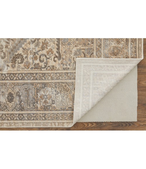 Feizy Celene Vintage Medallion, Tan/Brown/Ivory, 7'-9" x 10' Area Rug