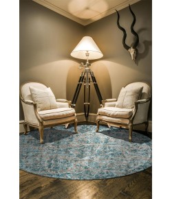 Feizy Keats 3475F AQUA Area Rug 8 ft. 9 in. X 8 ft. 9 in. Round