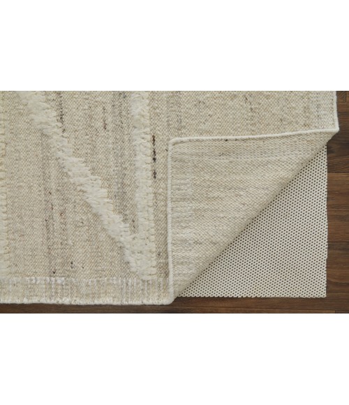Ashby Area Rug Feizy Ashby Mid-Century Modern Geometric, Ivory, 9' x 9' Round Rug