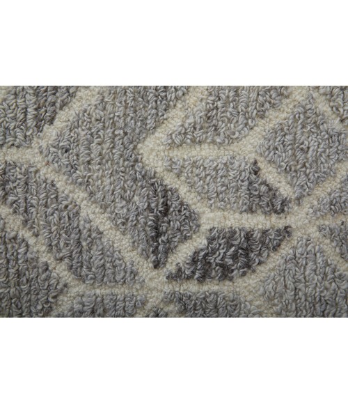Asher Area Rug Feizy Asher Industrial Geometric, Taupe/Gray/Ivory, 9' x 12' Area Rug